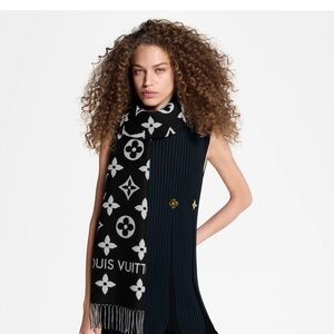 Louis Vuitton Black and Gray Essential Scarf